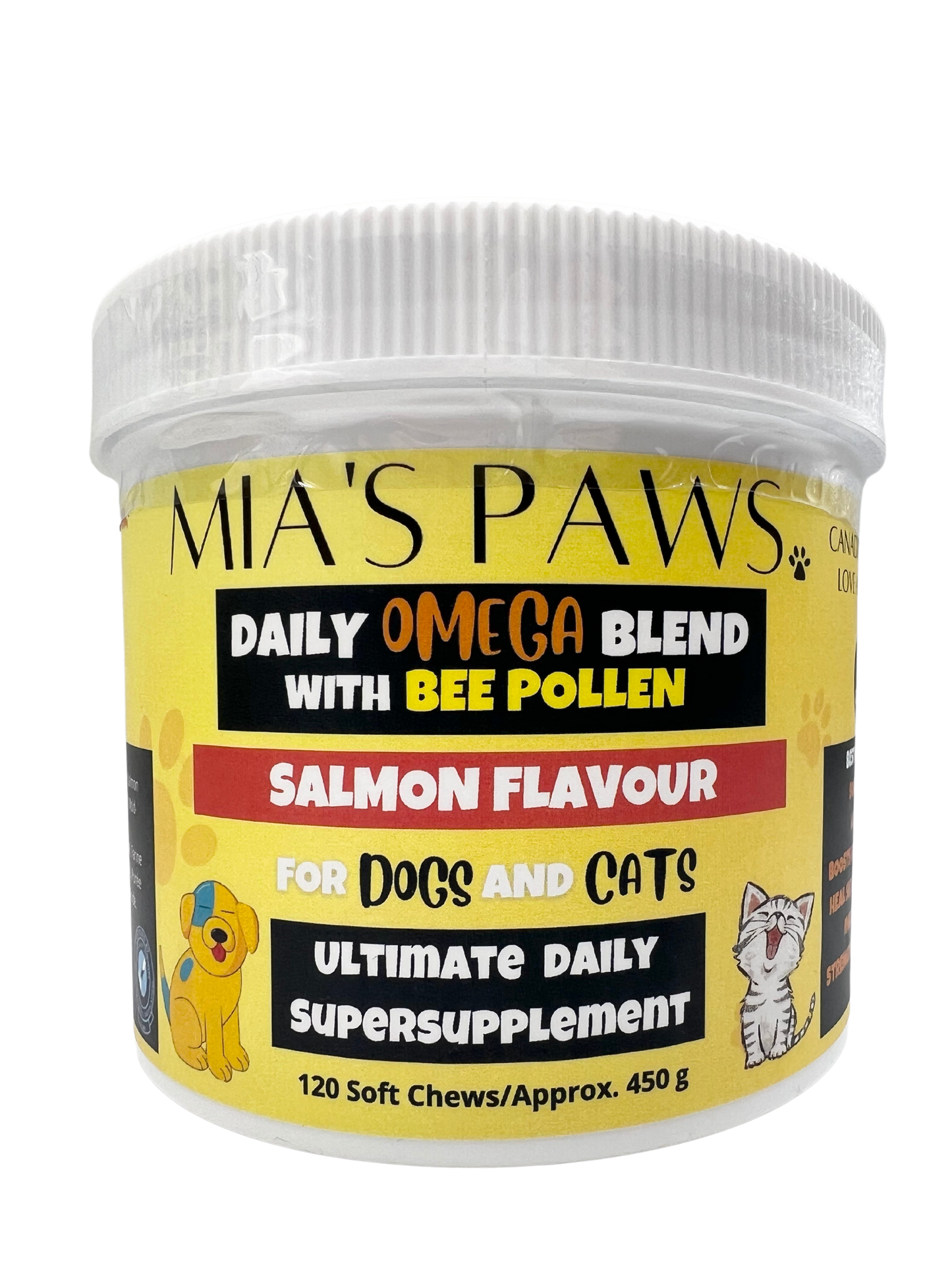 Mia's Paws Daily Omega Blend with Bee Pollen SOFT CHEWS - Mia's Paws