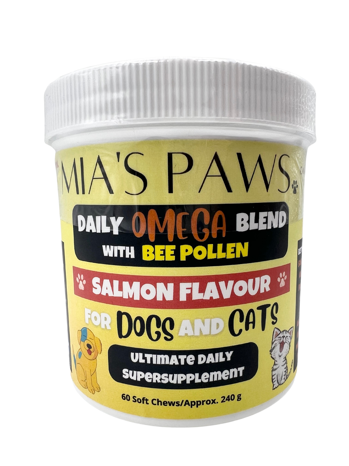 Mia's Paws Daily Omega Blend with Bee Pollen SOFT CHEWS - Mia's Paws